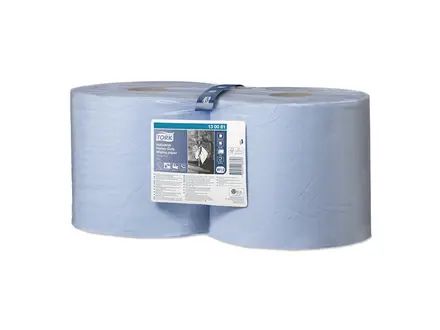 Tork Wiping Paper Plus poetspapier W1/W2 3-laags 119 meter blauw