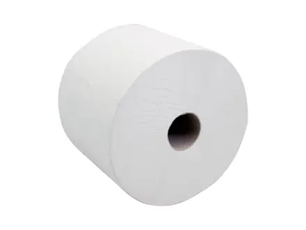 Euro Products poetspapier industrierol 1-laags cellulose 1000 meter wit