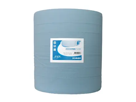 Euro Products poetspapier industrierol 3-laags recycled 400 meter blauw