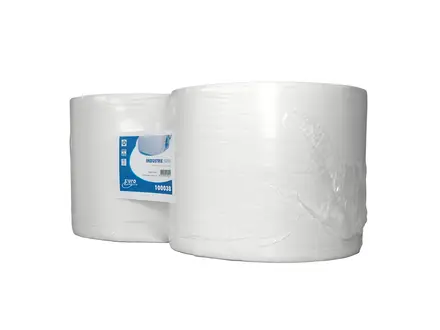 Euro Products poetspapier industrierol 2-laags cellulose 380 meter wit