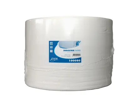 Euro Products poetspapier industrierol 2-laags cellulose 800 meter wit
