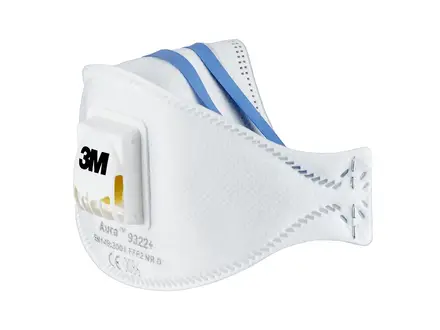 3M Aura 9322+ vouw-stofmasker FFP2 met uitademventiel