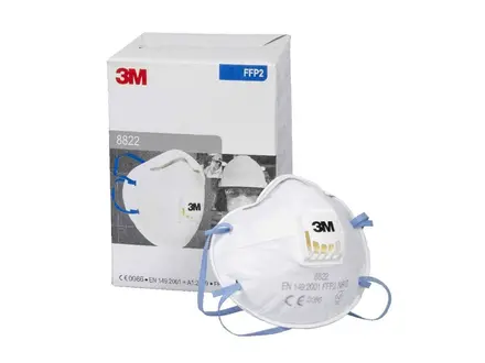 3M 8822 stofmasker cup FFP2 NR D V met uitademventiel