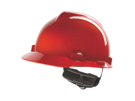 MSA V-Gard veiligheidshelm HDPE 4-punt draaiknop rood