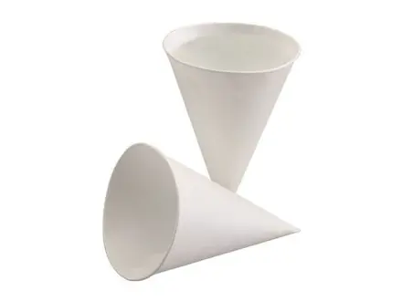 Drinkbeker suikerriet-papier watercone wit