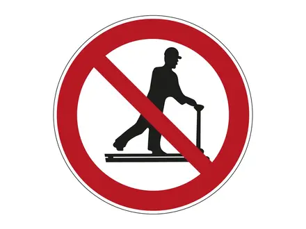 Brady sticker rijden met transpallet verboden PIC 212