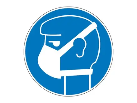Sticker lichte ademhalingsbescherming verplicht PIC 267