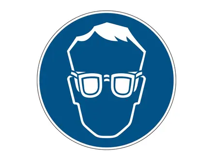 Sticker oogbescherming verplicht PIC 250 rond
