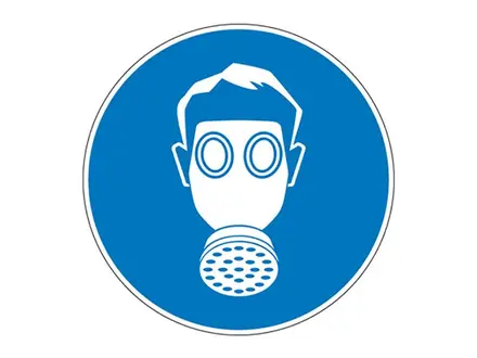 Sticker ademhalingsbescherming verplicht PIC 253
