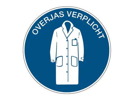 Sticker overjas verplicht PIC 1204 rond