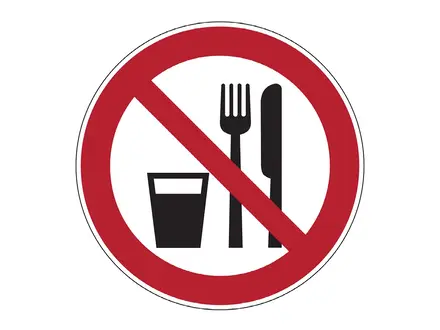 Sticker eten en drinken verboden PIC 224