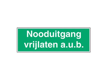 Sticker nooduitgang vrijlaten a.u.b.