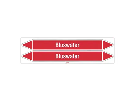 Leidingmerker bluswater B-7541 wit op rood kaart 2 tot 5 stuks