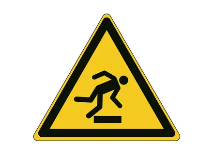 Sticker waarschuwing struikelgevaar W007 100x87 mm