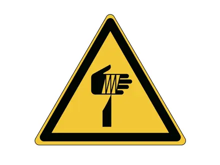 Sticker waarschuwing: gevaar scherpe elementen W022 200 mm