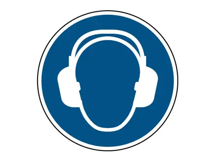 Sticker gehoorbescherming verplicht M003 rond
