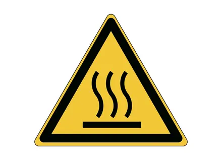 Sticker waarschuwing warm oppervlak W017