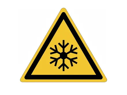 Sticker waarschuwing lage temperaturen W010 driehoek