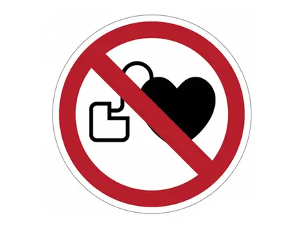 Sticker verboden voor personen met pacemaker P007 rond