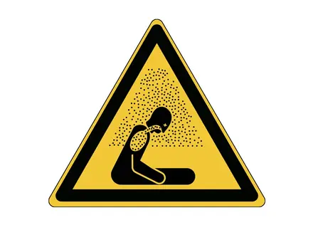 Sticker waarschuwing verstikkende atmosfeer W041 driehoek