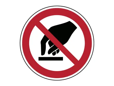 Sticker aanraken verboden P010 rond