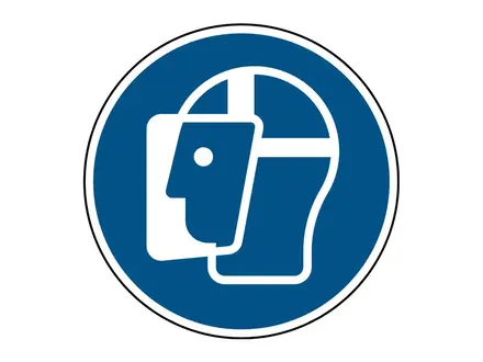Sticker gelaatsbescherming verplicht M013 rond