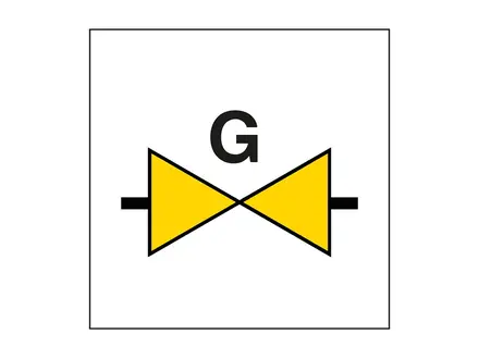 Sticker locatieaanduiding gasafsluiter PIC 1010