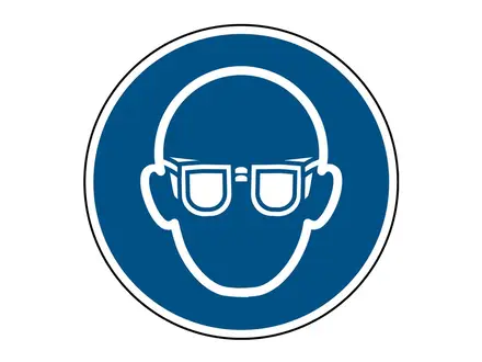 Sticker oogbescherming verplicht M004 rond