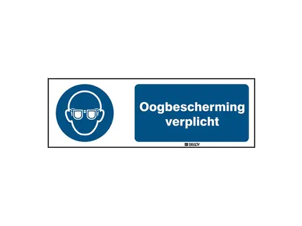 Sticker oogbescherming verplicht M004 150x50 mm