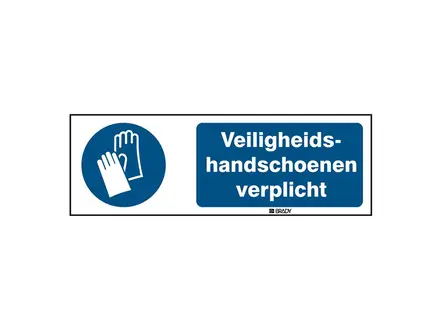 Sticker veiligheidshandschoenen verplicht M009 150x50 mm