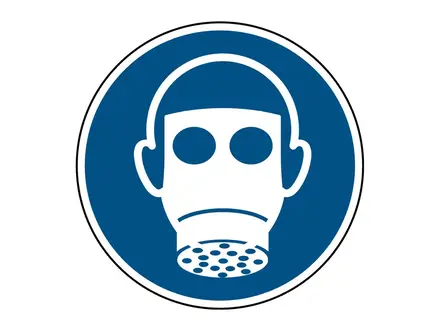 Sticker ademhalingsbescherming verplicht M017 rond