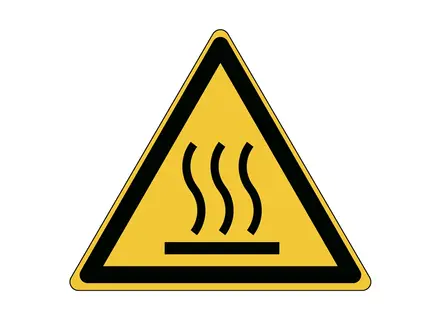Sticker waarschuwing warm oppervlak W017 B-863