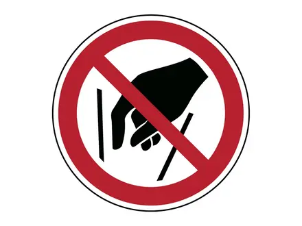 Sticker verboden grijpen in vergaarbak P015 B-862