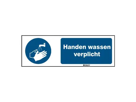 Sticker handen wassen verplicht M011 B-862