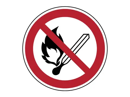 Sticker vuur, open vlam en roken verboden P003 B-862