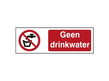 Brady sticker geen drinkwater P005 ToughWash B-862 detecteerbaar