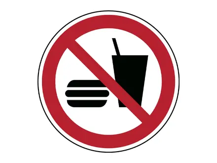 Sticker eten en drinken verboden P022 B-862