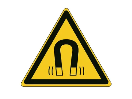 Sticker waarschuwing sterk magnetisch veld W006 B-863