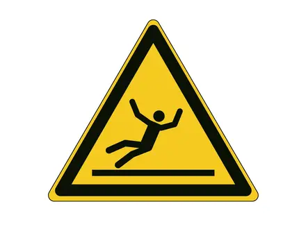 Sticker waarschuwing glad oppervlak W011 B-862