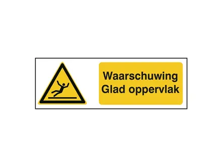 Sticker waarschuwing glad oppervlak W011 B-862