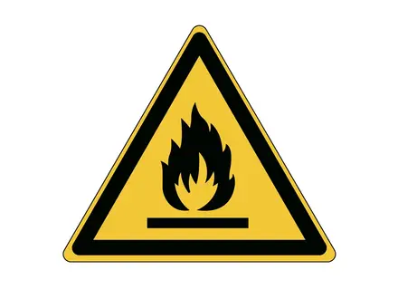 Sticker waarschuwing ontvlambare stoffen W021 B-863