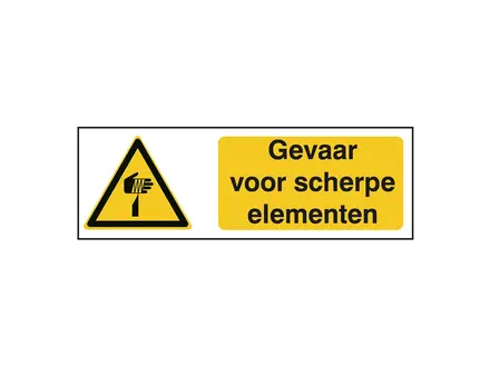 Sticker waarschuwing gevaar scherpe elementen W022 B-862