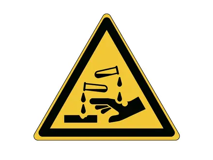 Sticker waarschuwing bijtende stoffen W023 B-862