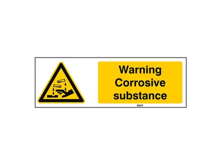 Sticker warning: corrosive substance W023 B-863
