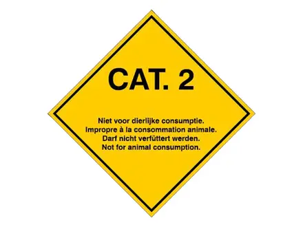 Brady sticker Cat.2 transport van dierlijke bijproducten