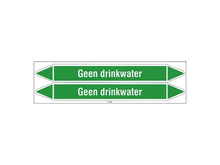 Leidingmerker geen drinkwater B-7541 wit op groen kaart 2 tot 5 stuks