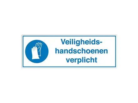 Bord veiligheidshandschoenen verplicht STN 662 PP 450x150 mm