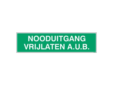 Brady bord Nooduitgang vrijlaten aub  STN 732 reddingspictogram