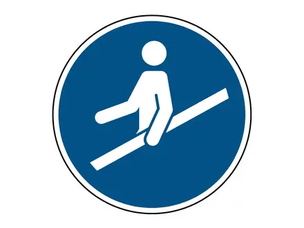 Bord hand aan reling verplicht M012 rond