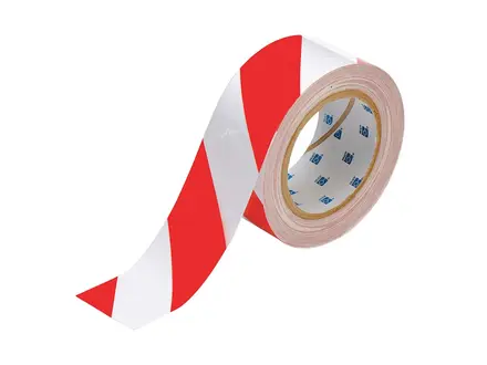 Afbakeningstape ToughStripe PE rood-wit